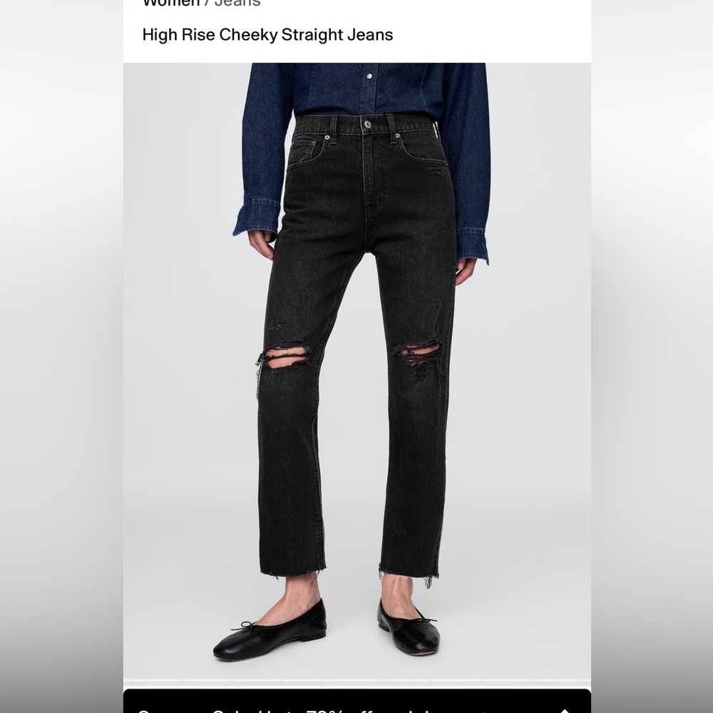 Gap Black High Rise Cheeky Straight Jeans